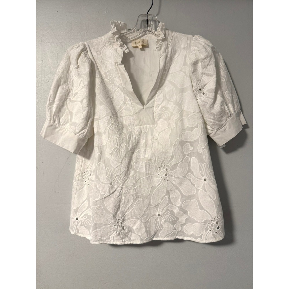 entro White Eyelet Puff-Sleeve Blouse